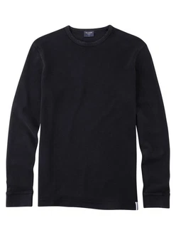 OLYMP Langarmshirt Casual Schwarz/Dunkelblau