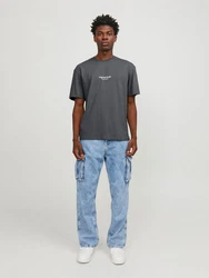 Jack & Jones T-Shirt JORVESTERBRO Dunkelgrau/Grau/Hellgrau/Dunkelblau