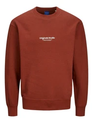 Jack & Jones Sweatshirt Relaxed Fit JORVESTERBRO 6020 Orange/Dunkelrot/Rot