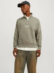 Jack & Jones Sweatshirt JORVESTERBRO SWEAT QUARTER ZIP HN NOOS Dunkelgrün/Khaki/Grün