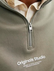 Jack & Jones Sweatshirt JORVESTERBRO SWEAT QUARTER ZIP HN NOOS Dunkelgrün/Khaki/Grün