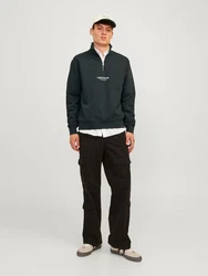 Jack & Jones Sweatshirt JORVESTERBRO SWEAT QUARTER ZIP HN NOOS tanne/wei