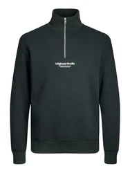 Jack & Jones Sweatshirt JORVESTERBRO SWEAT QUARTER ZIP HN NOOS tanne/wei