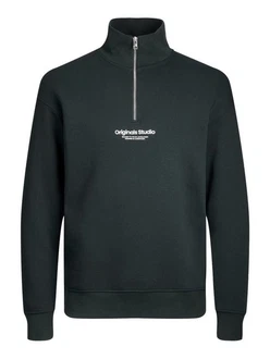 Jack & Jones Sweatshirt JORVESTERBRO SWEAT QUARTER ZIP HN NOOS tanne/wei
