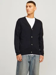 JACK & JONES Strickjacke 'JJEEmil' Schwarz/Hellblau