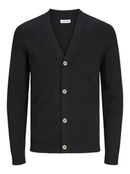 JACK & JONES Strickjacke 'JJEEmil' Schwarz/Hellblau