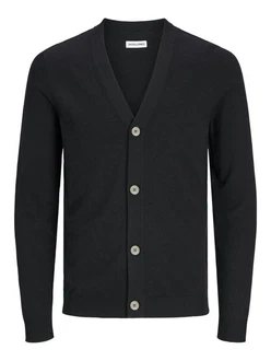 JACK & JONES Strickjacke 'JJEEmil' Schwarz/Hellblau