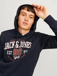 Jack & Jones Kapuzensweatshirt JJELOGO SWEAT HOOD 2 Dunkelblau