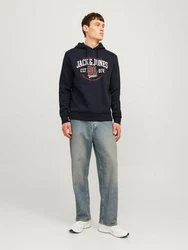 Jack & Jones Kapuzensweatshirt JJELOGO SWEAT HOOD 2 Dunkelblau