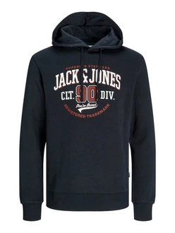 Jack & Jones Kapuzensweatshirt JJELOGO SWEAT HOOD 2 Dunkelblau
