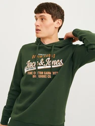 Jack & Jones Kapuzensweatshirt JJELOGO SWEAT HOOD 2 Dunkelgrün/Grün