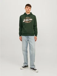 Jack & Jones Kapuzensweatshirt JJELOGO SWEAT HOOD 2 Dunkelgrün/Grün
