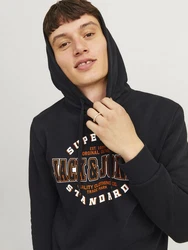 Jack & Jones Kapuzensweatshirt JJELOGO SWEAT HOOD 2 orange/schwarz/wei