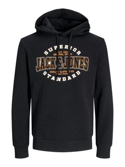 Jack & Jones Kapuzensweatshirt JJELOGO SWEAT HOOD 2 orange/schwarz/wei