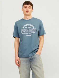 JACK & JONES T-Shirt Blau/Hellblau