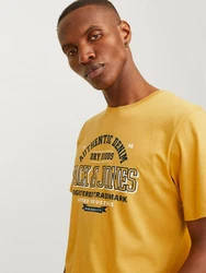 JACK & JONES T-Shirt marine/goldgelb/weiß