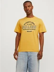JACK & JONES T-Shirt marine/goldgelb/weiß