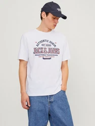 JACK & JONES T-Shirt Weiß/Creme/Dunkelblau