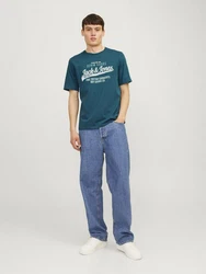 JACK & JONES T-Shirt mint/dunkelgrün/weiß