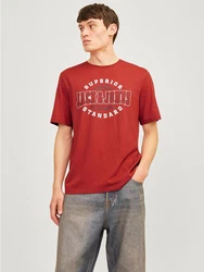 JACK & JONES T-Shirt rot/schwarz/wei