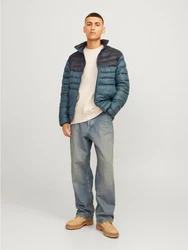 Jack & Jones Outdoorjacke JJESPRINT PUFFER COLLAR NOOS blau/schwarz