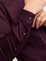 JACK & JONES Hemd 'Parma' Dunkelrot/Bordeaux/Lila/Rosa