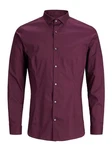 JACK & JONES Hemd 'Parma' Dunkelrot/Bordeaux/Lila/Rosa