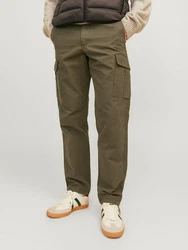 Jack & Jones Cargohose JPSTKANE BARKLEY CARGO PANT Khaki/Dunkelgrün