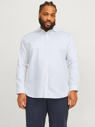 Jack & Jones Plus Hemd JJPRParma Weiß/Hellblau/Grau/Creme
