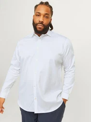 Jack & Jones Plus Hemd JJPRParma Weiß/Hellblau/Grau/Creme
