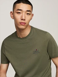Tommy Hilfiger T-Shirt HILFIGER STACK TEE Mit Markenprint Dunkelgrün/Khaki