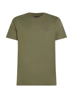 Tommy Hilfiger T-Shirt HILFIGER STACK TEE Mit Markenprint Dunkelgrün/Khaki