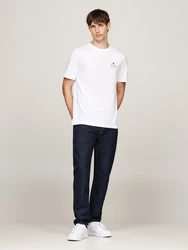 Tommy Hilfiger T-Shirt HILFIGER STACK TEE Mit Markenprint Weiß/Creme