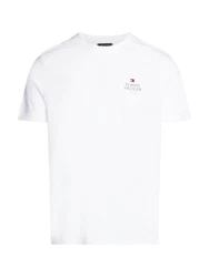 Tommy Hilfiger T-Shirt HILFIGER STACK TEE Mit Markenprint Weiß/Creme