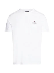 Tommy Hilfiger T-Shirt HILFIGER STACK TEE Mit Markenprint Weiß/Creme