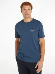 Tommy Hilfiger T-Shirt HILFIGER STACK TEE Mit Markenprint Blau/Dunkelblau/Hellblau