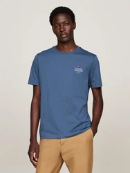 Tommy Hilfiger T-Shirt HILFIGER STACK TEE Mit Markenprint Blau/Dunkelblau/Hellblau