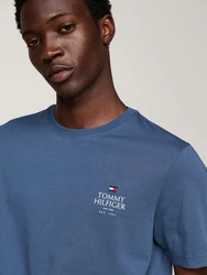 Tommy Hilfiger T-Shirt HILFIGER STACK TEE Mit Markenprint Blau/Dunkelblau/Hellblau