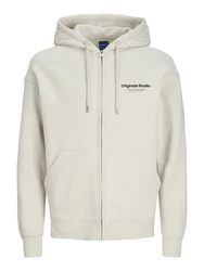 Jack & Jones Sweatshirt JORVESTERBRO SWEAT ZIP HOOD Khaki/Beige/Braun