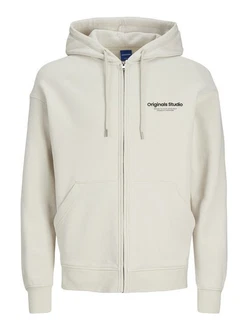 Jack & Jones Sweatshirt JORVESTERBRO SWEAT ZIP HOOD Khaki/Beige/Braun