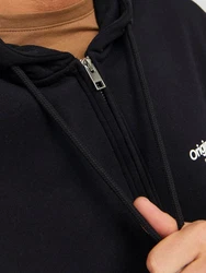 Jack & Jones Sweatshirt JORVESTERBRO SWEAT ZIP HOOD Dunkelblau/Schwarz