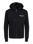 Jack & Jones Sweatshirt JORVESTERBRO SWEAT ZIP HOOD Dunkelblau/Schwarz