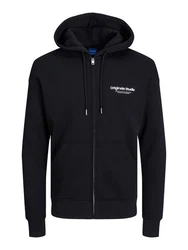Jack & Jones Sweatshirt JORVESTERBRO SWEAT ZIP HOOD Dunkelblau/Schwarz