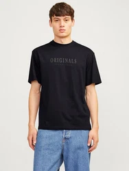 Jack & Jones T-Shirt JORFREDERIKSBERG TEE SS CREW NECK Schwarz/Dunkelblau/Grau