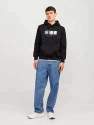 JACK & JONES Sweatshirt JORFrederiksberg Schwarz/Dunkelblau/Blau