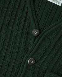 Almsach Trachtenstrickjacke Dunkelgrün/Grün