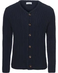 Almsach Trachtenstrickjacke Dunkelblau/Hellblau