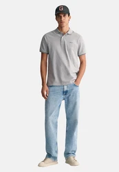 Gant Tipping Pique Rugger Poloshirt grau/graumeliert/schwarz