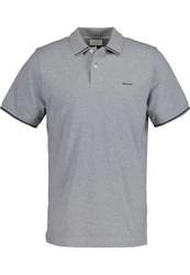 Gant Tipping Pique Rugger Poloshirt grau/graumeliert/schwarz