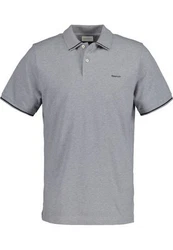 Gant Tipping Pique Rugger Poloshirt grau/graumeliert/schwarz